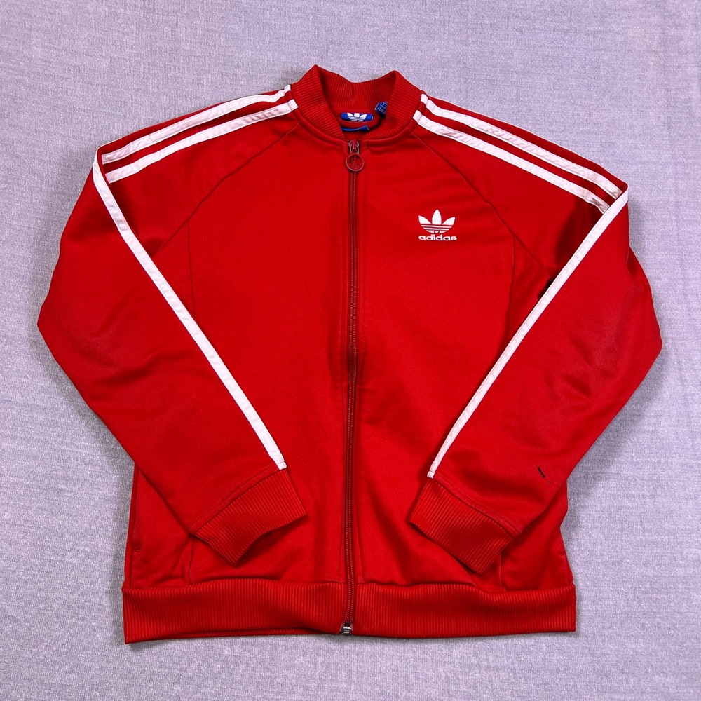 Adidas Originals Firebird 3-Stripes Track Jacket Kids 11-12Y Red Polyester‎